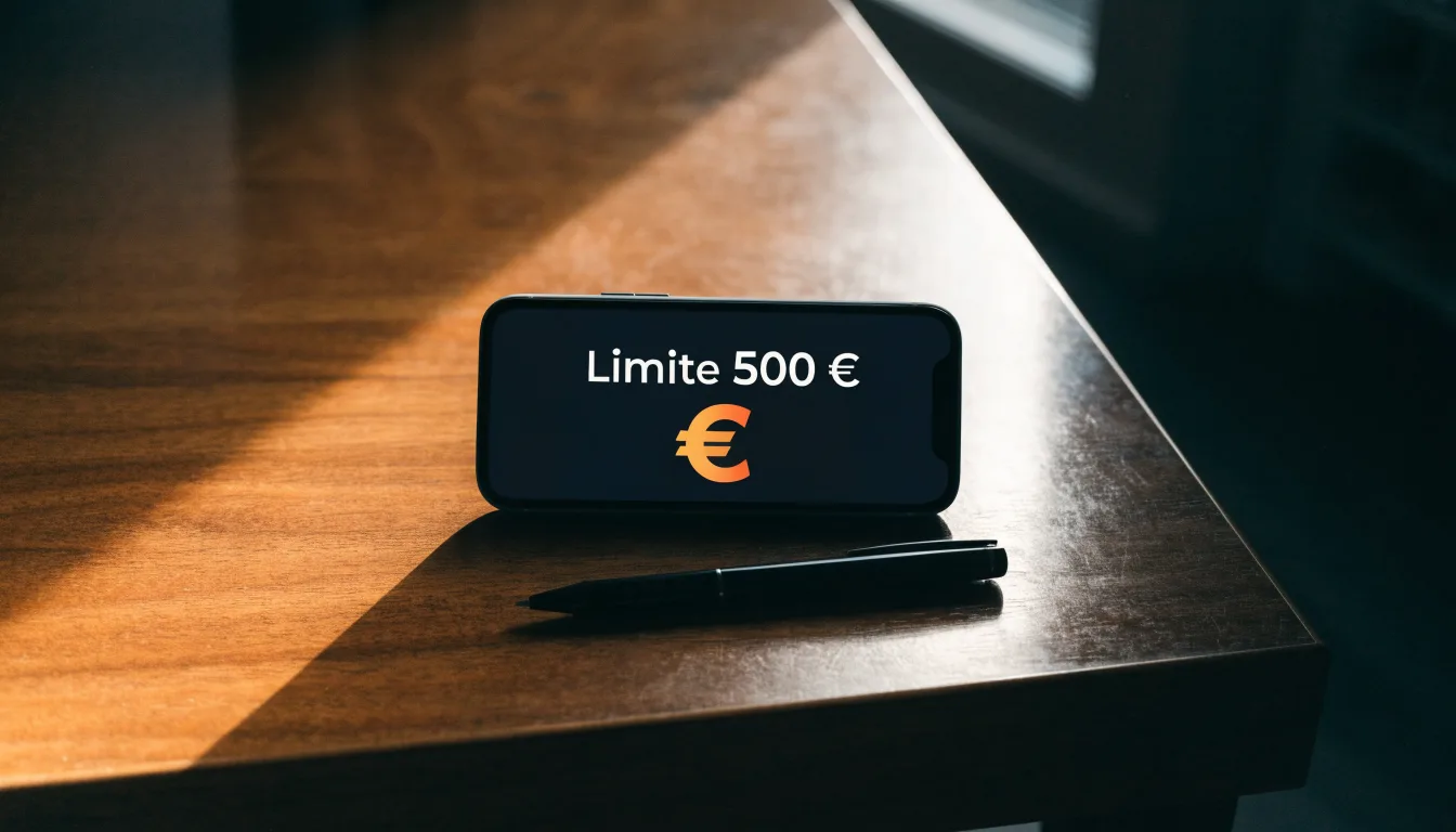Un foglio di concessione in carta con un timbro rosso, appoggiato su una scrivania di legno accanto a una penna