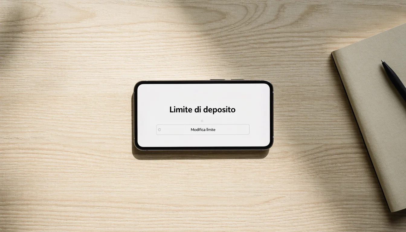 Un foglio di concessione in carta con un timbro rosso, appoggiato su una scrivania di legno accanto a una penna